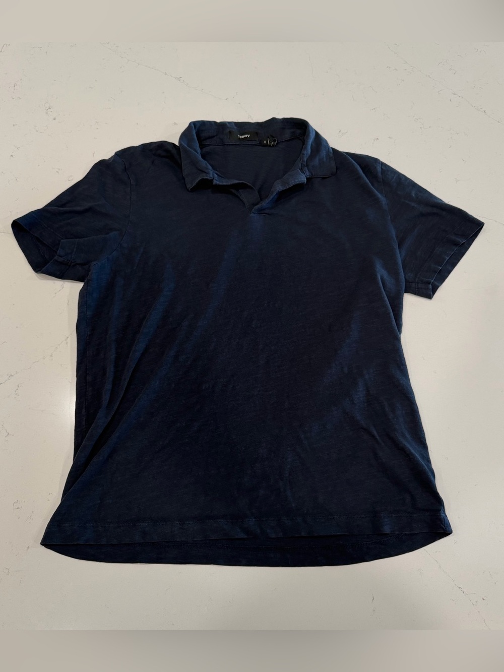 Theory Men's Dark Navy Willem Strato Polo Shirt - Large